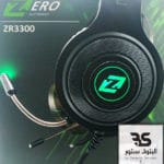 سماعة Headphone Gaming ZR3300 مع ميكروفون حديث بتصميم عصري وإضاءة خضراء أنيقة، مثالية لجلسات اللعب الطويلة. البتول ستور