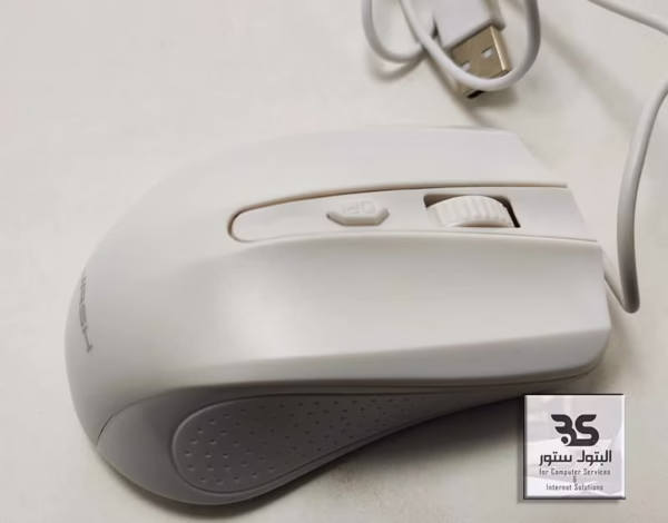 ماوس USB LAVA ST-3 أبيض بتصميم أنيق وأنيق، مثالي لجهاز الكمبيوتر. سهل الاستخدام ويتميز بعجلة تحكم سلسة. البتول ستور