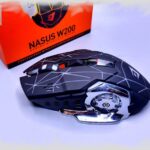 ماوس Jertech Nasus W200 اللاسلكي، مثالي للألعاب، يتميز بإضاءة RGB وشحن قابل لإعادة الاستخدام. تصميم مستقبلي رائع للألعاب المتقدمة. البتول ستور