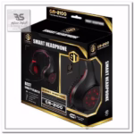 سماعة ذكية موديل GM-2100 مع جودة صوت ستيريو مثالية وتصميم عصري باللونين الأحمر والأسود، توفر تجربة صوتية رائعة عبر USB. البتول ستور