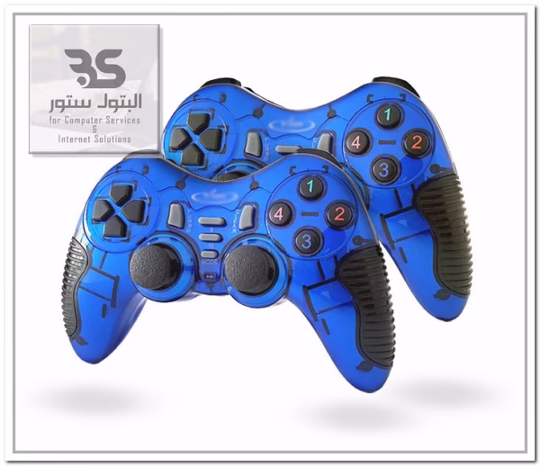 ذراع تحكم مزدوج لاسلكي أزرق؛ مثالي لتجربة لعب رائعة ومريحة. احصل على تجربة ألعاب مثالية وبدون قيود! البتول ستور