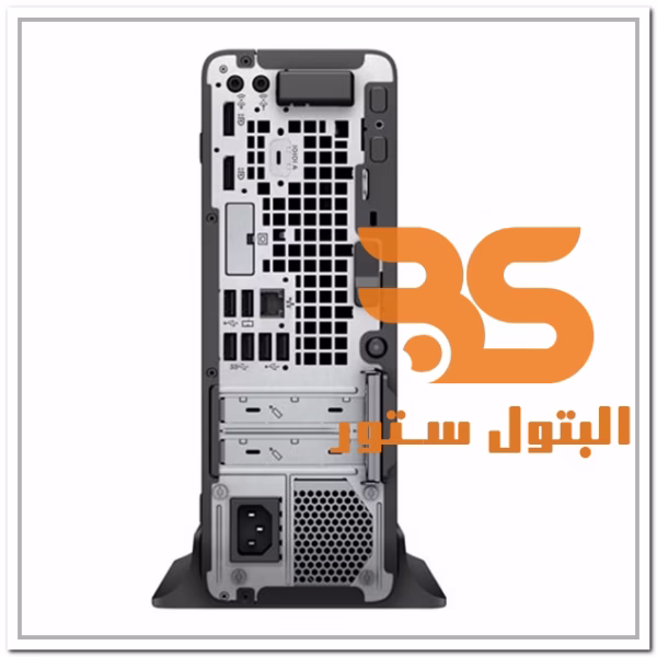 صورة خلفية جهاز كمبيوتر HP 705 G4 Desk بمعالج A6، تظهر المنافذ وتصميم رائع وعصري. مثالي للمكاتب والمهام اليومية. البتول ستور