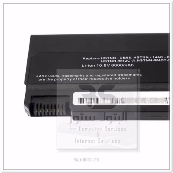 بطارية لاب توب HP 8570p بجهد 10.8V وسعة 6600mAh، مثالية للأداء المستمر والطاقة العالية. البتول ستور