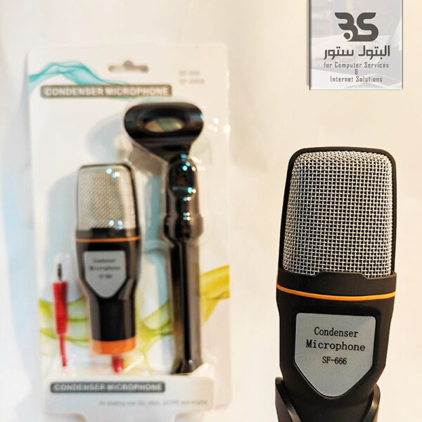 Condenser Microphone Sf-666 black with three arms stand