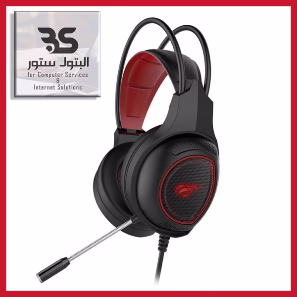 سماعة Havit GameNote HV-H2239D بإضاءة LED حمراء رائعة، مثالية للألعاب وتجربة صوتية مميزة. تصميم مريح يناسب محبي التقنية. البتول ستور