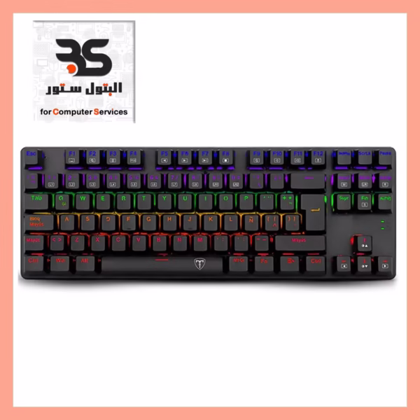 لوحة مفاتيح ألعاب ميكانيكية T-DAGGER Bora T-TGK313 بإضاءة RGB متعددة الألوان، مثالية لتجربة ألعاب مريحة وممتعة. البتول ستور