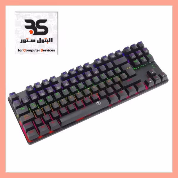 لوحة مفاتيح ميكانيكية للألعاب T-DAGGER Bora T-TGK313 بتصميم جذاب وإضاءة RGB. مثالية لجلسات اللعب الطويلة! البتول ستور