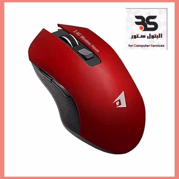 فأرة ألعاب Jertech Rampage اللاسلكية باللون الأحمر، أنيقة وعصرية لعشاق الألعاب. مثالية للأداء المتميز واللعب السلس. البتول ستور