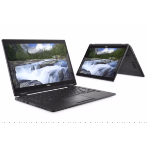 كمبيوتر محمول Dell بتصميم قابل للطي، يعرض شلالات طبيعية على الشاشة. حاسوب متعدد الاستخدامات يلائم العمل والترفيه. البتول ستور