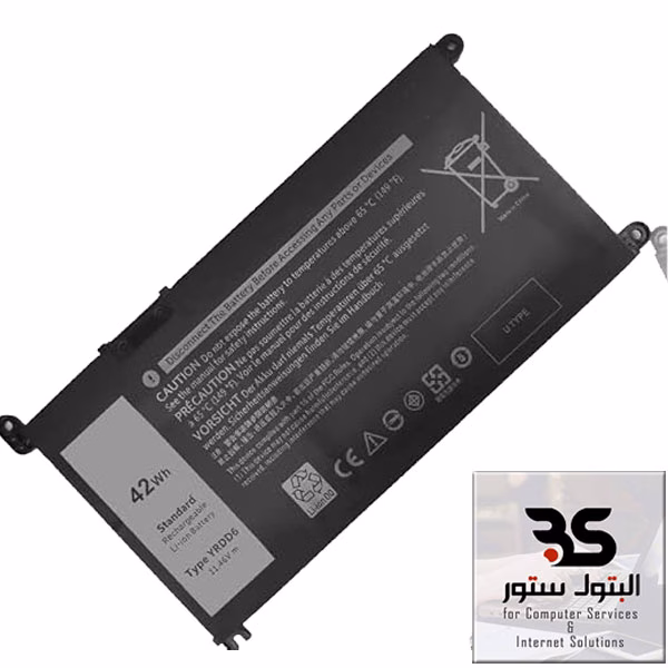 بطارية ديل إنسبيرون 3500 باللون الأسود مع نصوص تفصيلية عن القدرة والاستخدام، تعد خيارًا مثاليًا لأداء موثوق وطويل الأمد للابتوب. البتول ستور