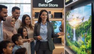 سيدة تبيع للعائلة شاشة كبيرة